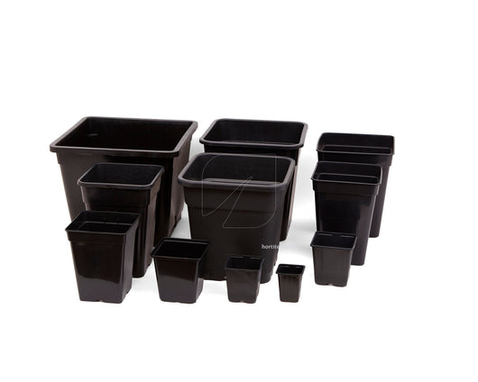 Maceta cuadrada gris 7 x 7 x 8 cm  0.23 l (112 uds)