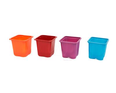 Maceta color naranja  7 x 7 x 6.5 cm (115 uds)