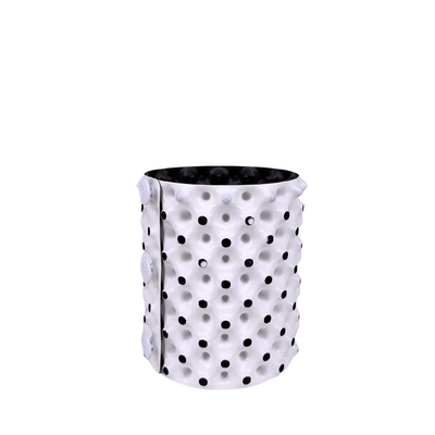 Maceta redonda root plus white outside/black inside