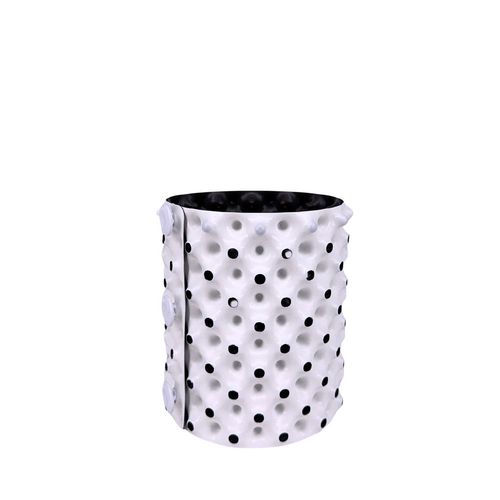 Maceta redonda root plus white outside/black inside
