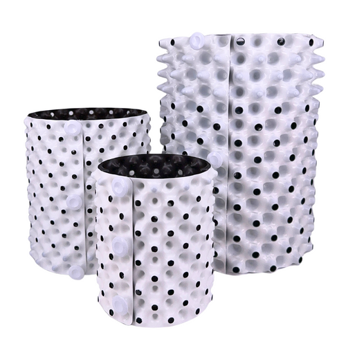 Maceta redonda root plus white outside/black inside