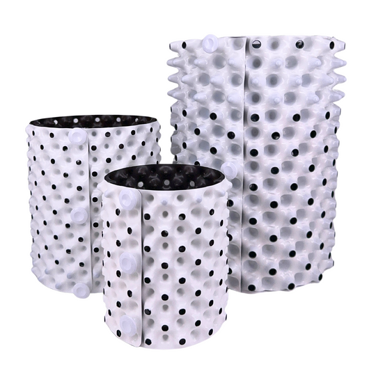 Maceta redonda root plus white outside/black inside