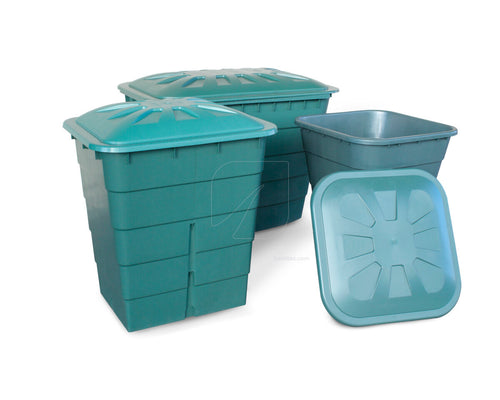 Deposito cuadrado verde 200 l 67 x 67 x 76 cm