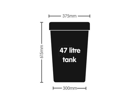 Deposito 47 l 9mm negro+tapa+arandela autopot
