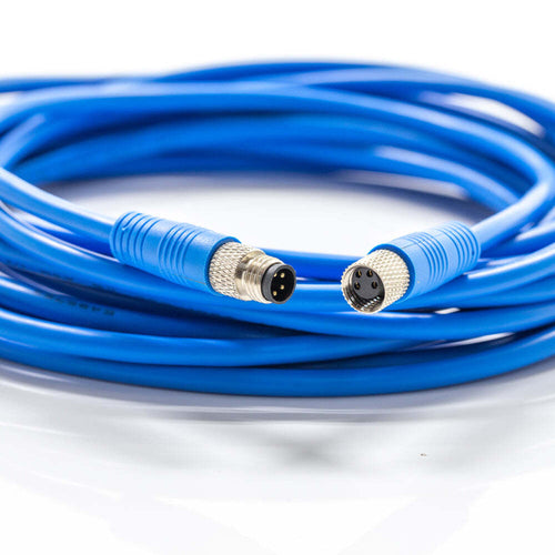 M8 4pin male to 4pin female duble end cable 5m 24awg pvc ral5015 blue