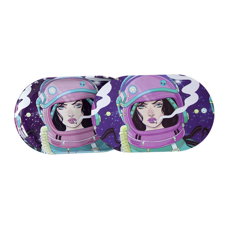 LeafLife - bandeja y tapa astronauta rosa 12x8 cm