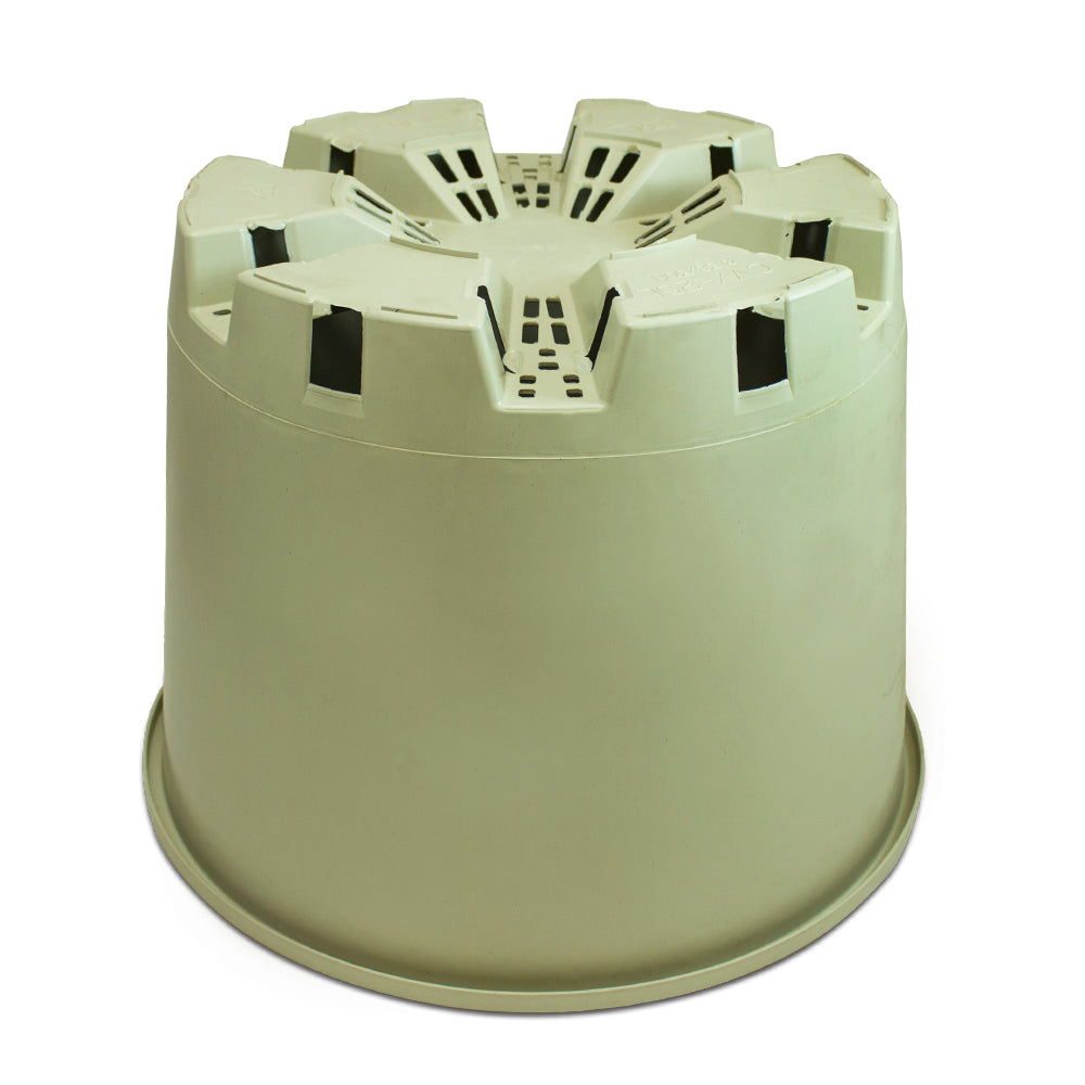 LeafLife - maceta beige drenaje estrella () eco